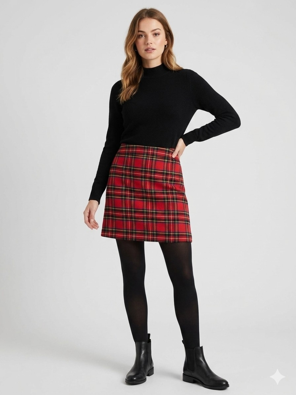 J. Crew Red Black Tartan Mini Skirt
